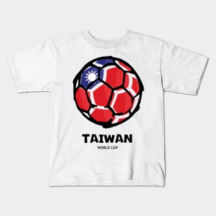 Football Country Flag Taiwan Republic of China Kids T-Shirt